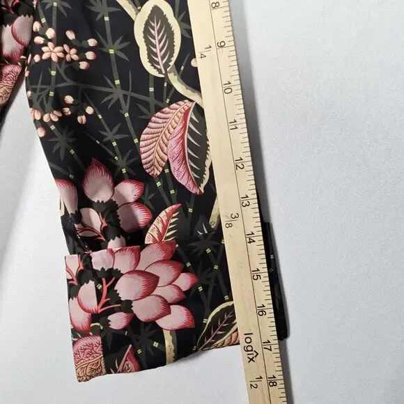 Tuckernuck Womens M Bamboo Black Floral Midi Shirt Dress Round Slits Hem Peasant - Picture 6 of 16